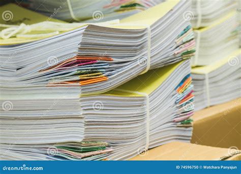 Pile Of Documents On Desk Stack Up Stock Photo Image Of Book