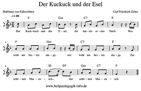 Hinweise zu texten und melodien. DER KUCKUCK UND DER ESEL TEXT PDF