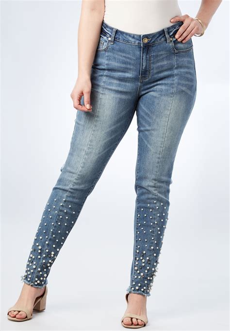 Pearl Skinny Jean By Denim 247® Skinny Leg Jeans Skinny Embellished Jeans