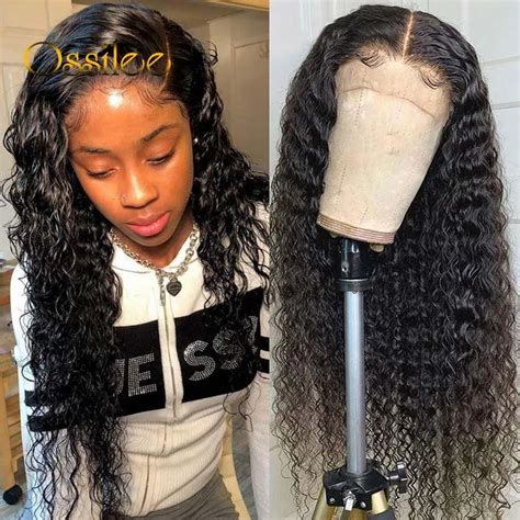 Hd Transparent Lace Front Human Hair Wigs Deep Wave Wig X X Lace Closure Wigs Remy Curly