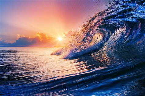 Free Download Image Rays Of Light Sea Nature Sky Waves Sunrise And