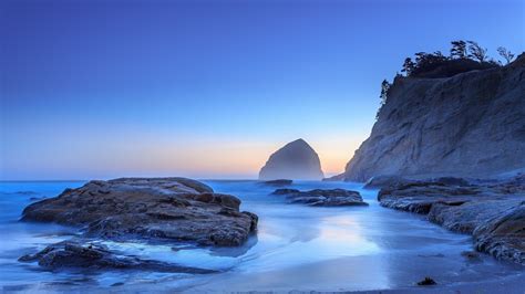 Rocks Beach Ocean Nature Sunrise Sunset Sea Hd Wallpaper