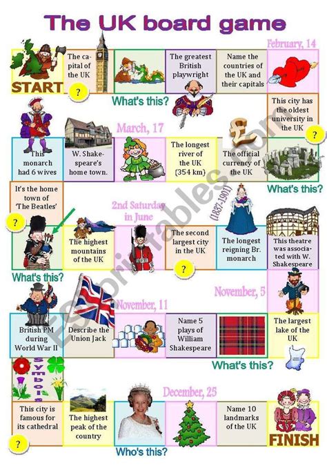 Another Board Game On The Topic ´the Uk´ This Time The Questions Are