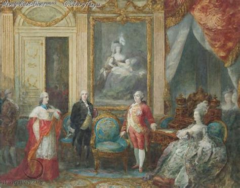 Cardinal Down Before The King Louis XVI And Queen Marie Antoinette The