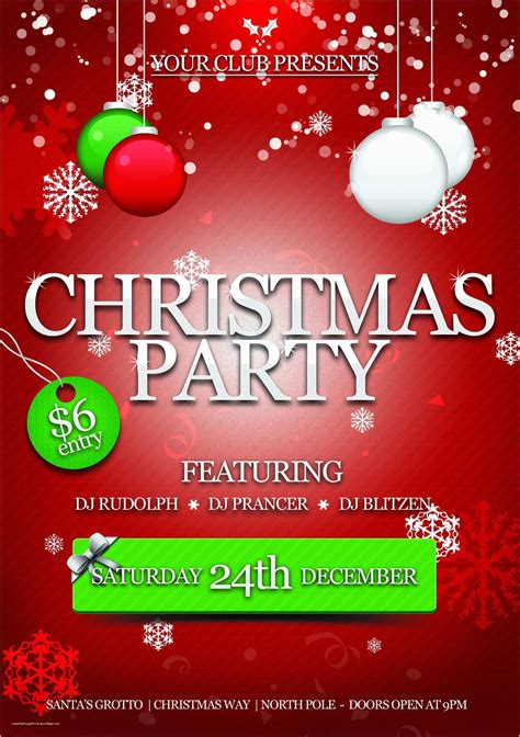 Free Printable Christmas Party Flyer Templates Bowling
