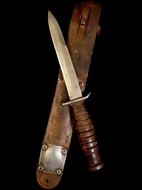 Us Ww2 Blade Marked Utica M3 Trench Fighting Knife Wmoose M6 Scabbard