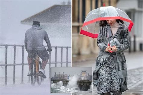 Uk Weather Snow Flood Warnings And 70mph Winds To Batter Brits On