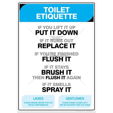 Bathroom Etiquette Poster For Your Workplace Digital Product Etsy