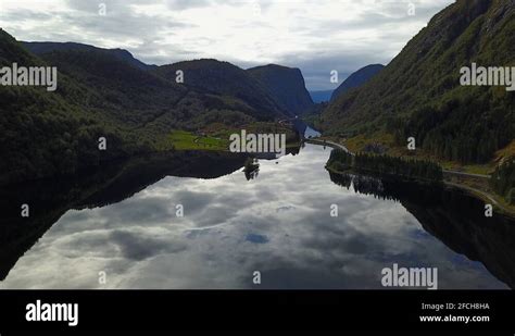 Geiranger Fjord And Lovatnet Lake Aerial View In Norway Stock Video