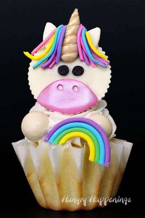 Magical Unicorn Cupcakes Made With White Reeses Cups And Candy Clay