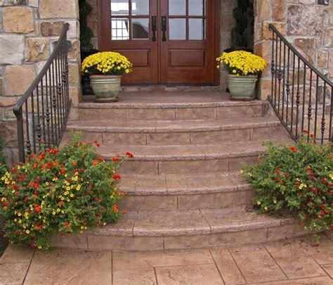 Old world charm with pavers, brick, stone, stamped concrete driveways. Concrete Front Porch Steps | Steps and StairsArtisticrete ...