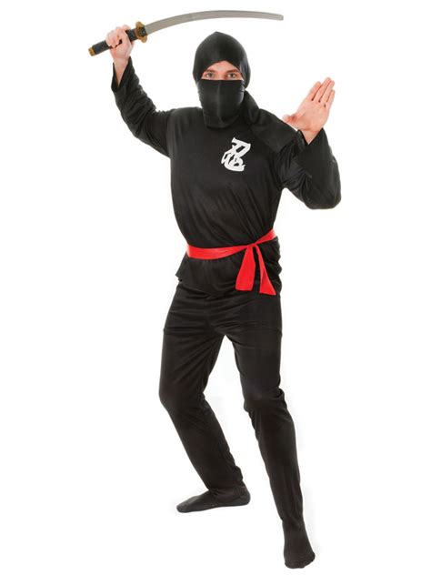 Ninja Costume Adult Samurai Dragon Chuck Norris Outfit Fancy Dress Mens