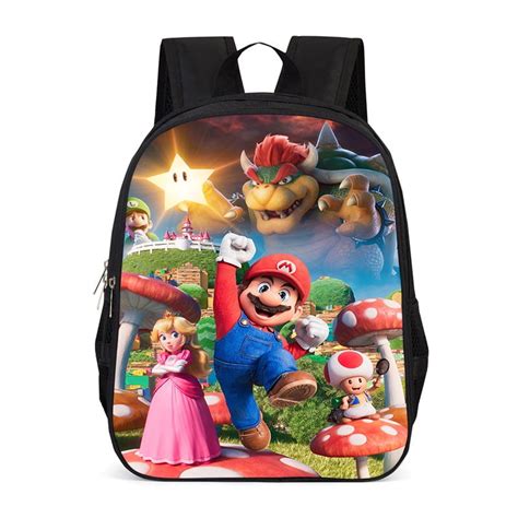 Super Mario Backpack Bowser Luigi Princess Peach Yoshi 15 Kids Bag