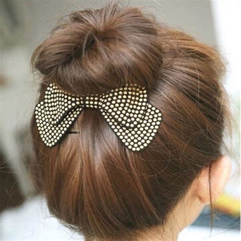 2018 fashion women girl s double layer hair bow french barrette hair clips women hair