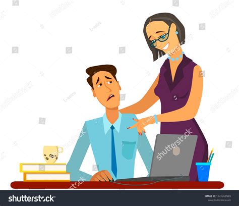 Sexual Harassment Work Vector Illustration Cartoon Stok Vektör Telifsiz 1241268949 Shutterstock
