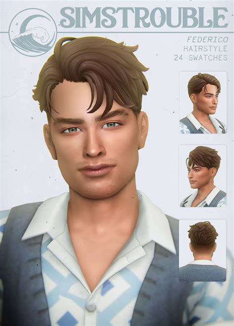 Federico By Simstrouble Simstrouble On Patreon Sims 4 Hair Male Sims