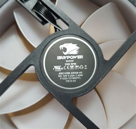 4 X Ibuypower 12v 1500 Rpm Rgb Desktop Cooling Fan White Arc120b Argb