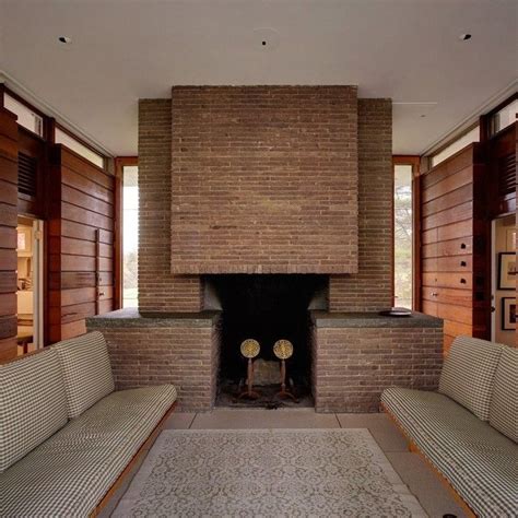 Brick Fireplace In Mid Mod Mid Century Modern Red Brick