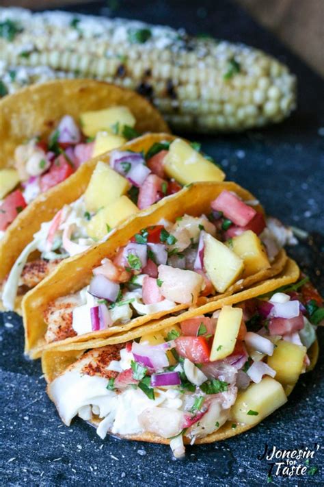Slice lime, and place lime slices over the filet. Baked Fish Tacos with Peach Salsa and Creamy Coleslaw