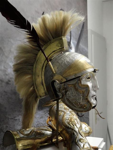 Roman Parade Helmet With Horsehair Plume And Goose Roman Armor