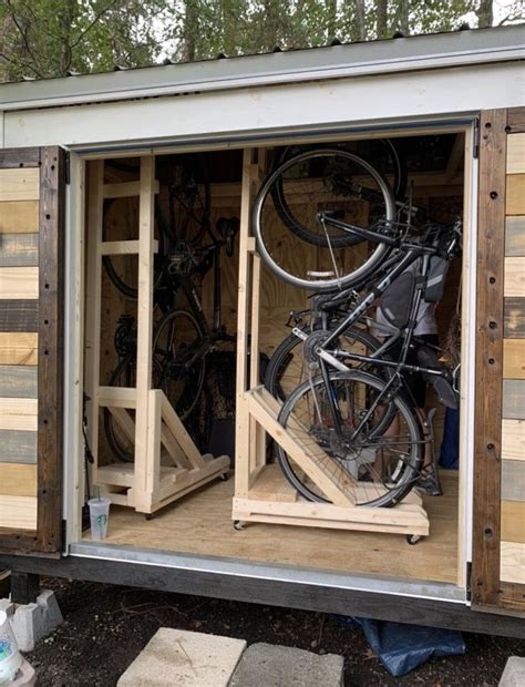 Vertical Bike Rack From 2x4s Bike Storage Diy Outdoor Bike Storage