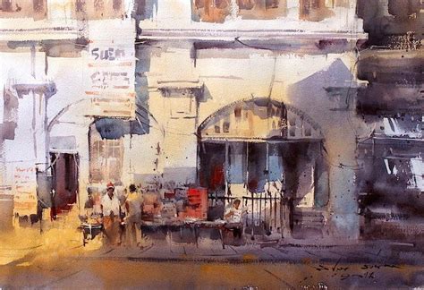 Direk Kingnok Watercolor Artist The Bookstall In Kandy Sri Lanka 35 X