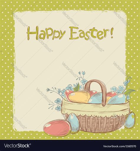 Download Retro styled hand drawn vintage easter card Vector Image