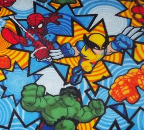 Marvel Superhero Flannel Fabric By The Yard Fbty