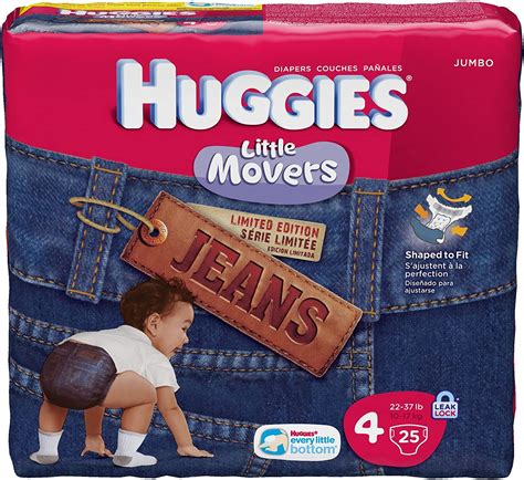 Huggies Little Movers Diapers Jeans Size 4 22 37 Lb