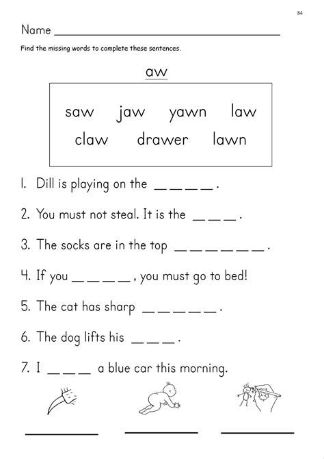 Au Aw Phonics Worksheets Hot Sex Picture