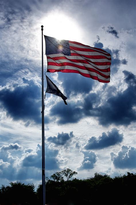 Sun Behind American Flag Free Stock Photo Public Domain Pictures