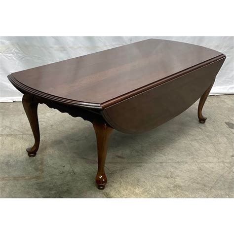 Vintage Cherry Ethan Allen Chippendale Style Drop Leaf Coffee Table