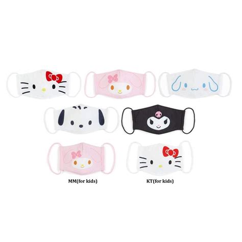 Japan Sanrio Hello Kitty My Melody Pochacco Kuromi Cinnamoroll Washable Cloth Face Mask