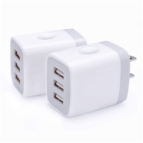 usb charger brick 2pack multi 3 port travel usb wall charger 3 1a usb plug power adapter phone