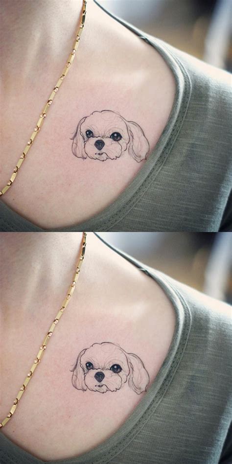 30 Cute Small And Simple Dog Tattoo Ideas For Women Animal Lovers Mybodiart