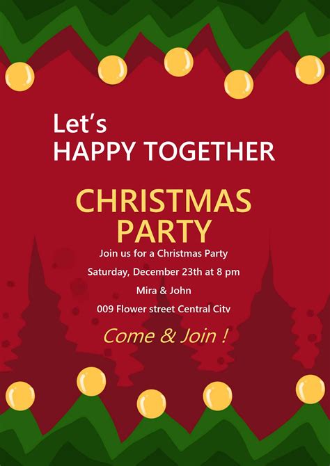 Word Of Christmas Party House Invitation Carddocx Wps Free Templates