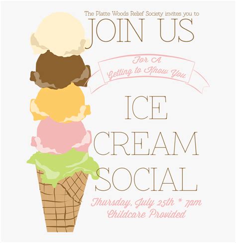 Clip Art Icecream Party Invitation Printable Ice Cream Social Flyer Free Transparent Clipart