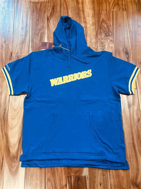Nwt Mitchell Ness Golden State Warriors Mens French Terry Short Sleeve