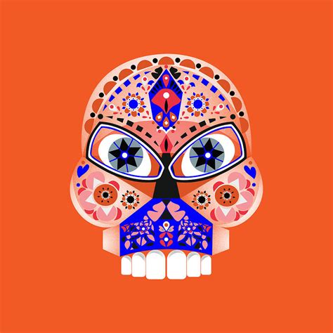 Orange Skull Digital Art By Ilona Matushkova Pixels