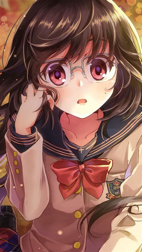 Download 1080x1920 Anime Girl Glasses Meganekko School