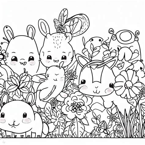 Desenho Para Colorir De Animais Fofos