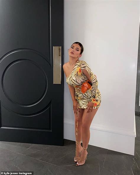 Kylie Jenner Wows In Sultry Cut Out Printed Mini Dress As She Declares