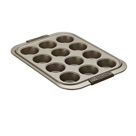 Anolon Bronze Nonstick 12 Cup Muffin Tin With Silicone Grips Nonstick