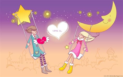 Cute Cartoon Couple Love Hd Wallpapers For Valentines Day