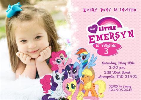 My Little Pony Birthday Invitations Printable My Little Pony Birthday