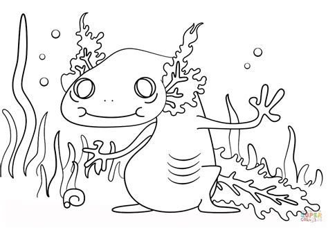 See more ideas about traszka, zwierzęta, psychrolutes marcidus. Cartoon Axolotl coloring page | Free Printable Coloring Pages