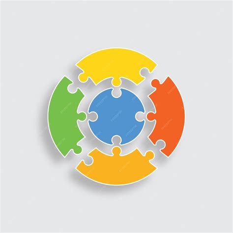 Premium Vector Puzzle Pieces Jigsaw Grid With 5 Details Stylized In