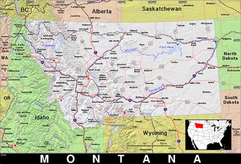 Montana Detailed Map In Adobe Illustrator Vector Form