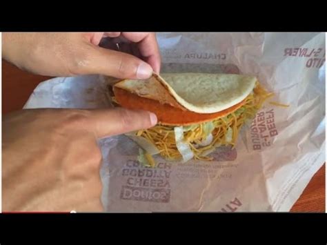 Taco Bell DORITOS CHEESY GORDITA CRUNCH NACHO CHEESE Review YouTube