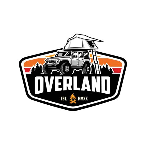 Overland Suv 4x4 Camper Truck Emblema Logo Vector Aislado 14402178